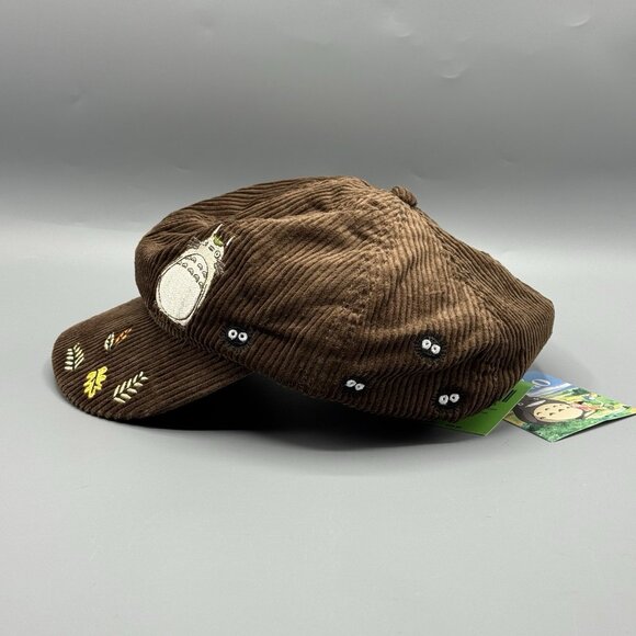 Studio Ghibli My Neighbor Totoro Brown Corduroy Cabbie Hat NEW - Picture 4 of 8